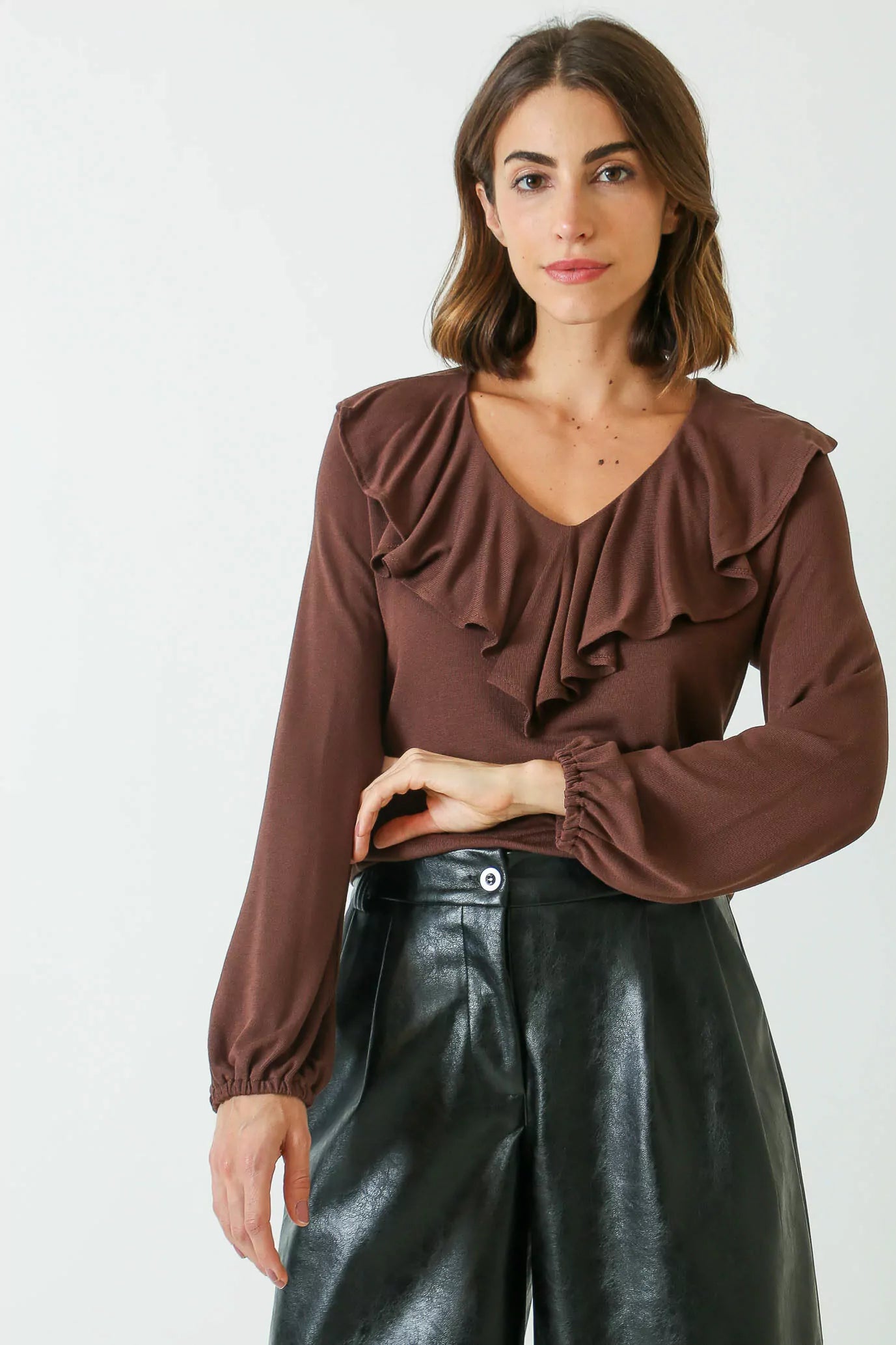 Blusa Livy Babados Manga Longa