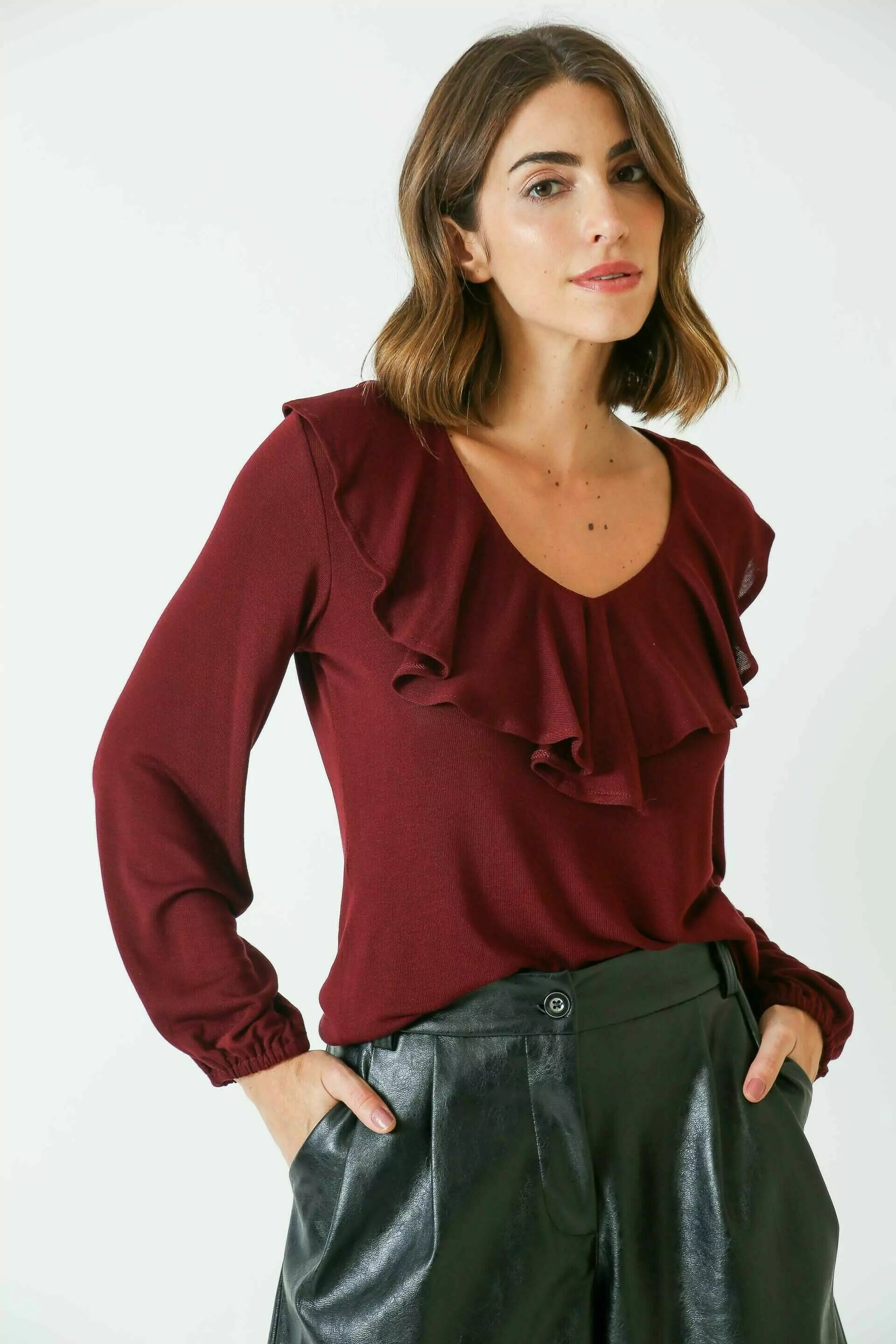 Blusa Livy Babados Manga Longa