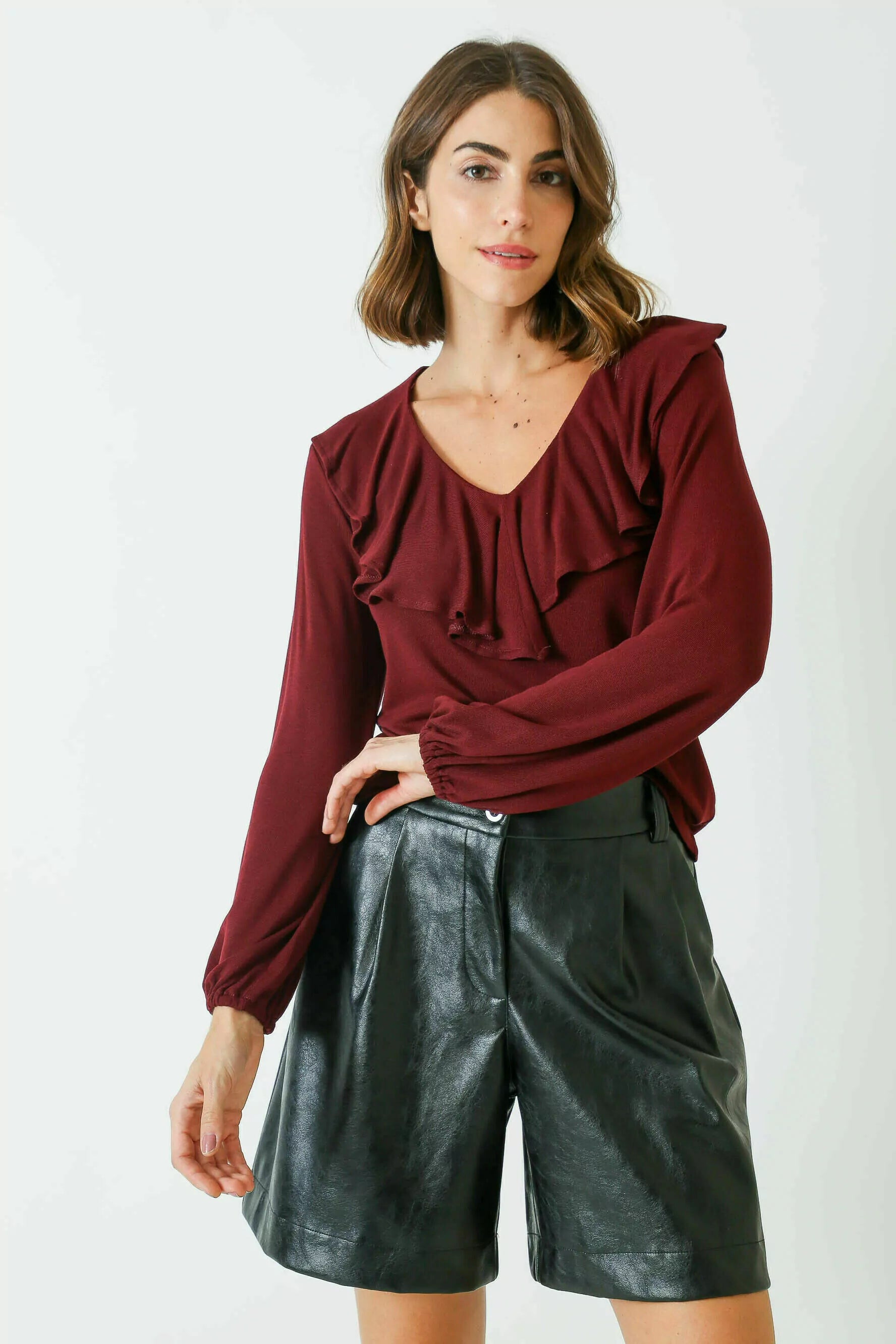Blusa Livy Babados Manga Longa
